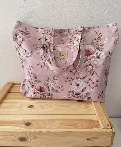 duża torba zakupowa wodoodporna Blossom z szerokim dnem 9 cm