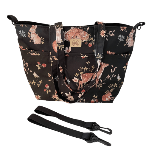 Torba do wózka dziecięcego,czarna shopper-Sarenki 
