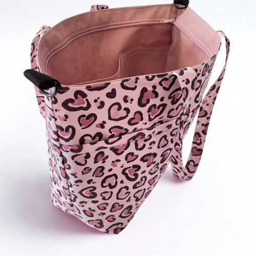 Elegancka i pojemna torba w panterkę – idealna do wózka na zakupy lub codzienne wyjścia z maluszkiem