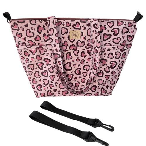 Torba shopper do wózka dziecięcego-Panterka różowa