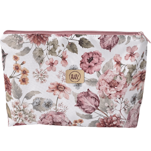Kosmetyczka wodoodporna,duża,usztywniona-Kwiaty