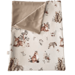 Kocyk dziecięcy bawełna/velvet-Leśni przyjaciele 