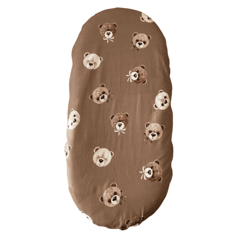 prześcieradło do gondoli brązowe w misie