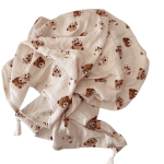 Otulacz muślinowy w misie-lekki kocyk dla niemowlaka