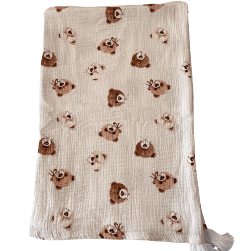 otulacz muślinowy z chwostami,lekki kocyk do okrycia