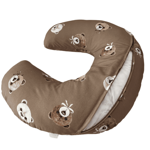 poduszka do karmienia z poszewką misie brąz