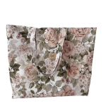 Torba zakupowa wodoodporna beżowa w kwiaty 