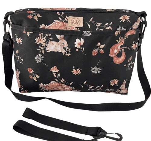 czarny organizer do wózka dziecięcego