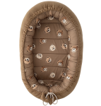 Kokon niemowlęcy bawełna i velvet-Misie brąz