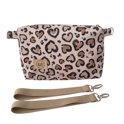 saszetka,kosmetyczka panterka beżowa