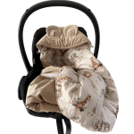 Otulacz do fotelika beżowy,leśny motyw-uniwersalny