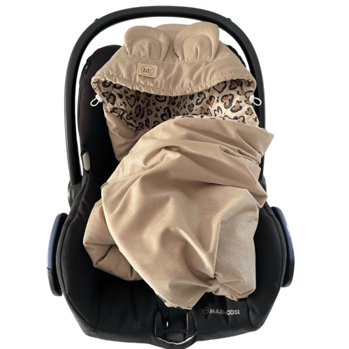 Miękki otulacz do fotelika samochodowego dla dzieci, bawełna premium + velvet, idealny na każdą porę roku, łatwe mocowanie pasów – Bibi Mall.