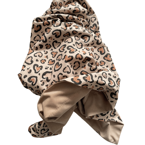 kocyk bawełna panterka velvet beż dla niemowlaka