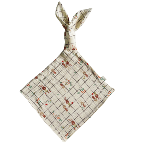 pieluszka muślinowa króliczek w króliczki przytulanka dla noworodka