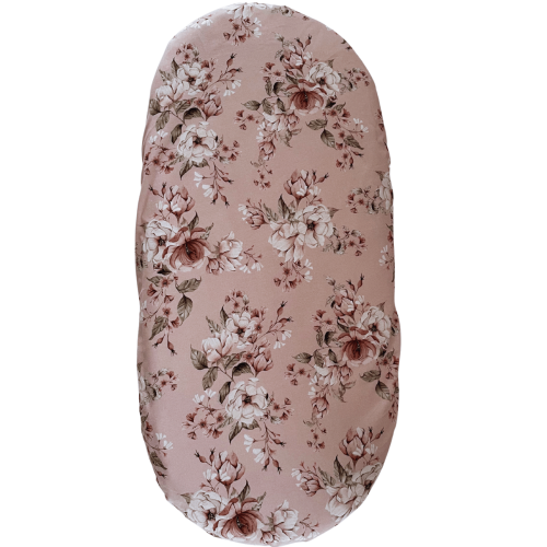 bawełniane prześcieradło do gondoli różowe w kwiaty