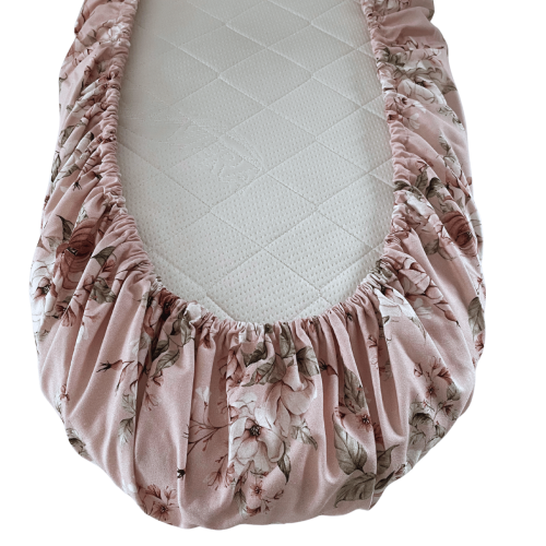 prześcieradło do gondoli różowe na gumce