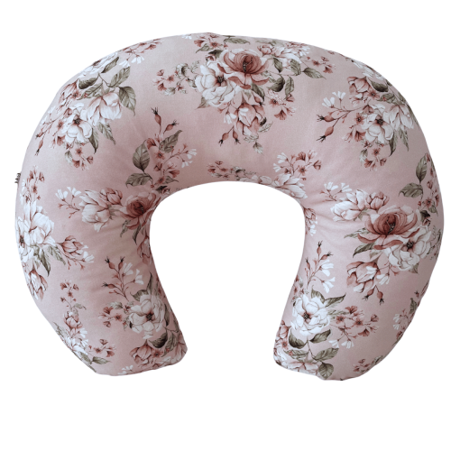 rogal,poduszka do karmienia różowa w kwiaty