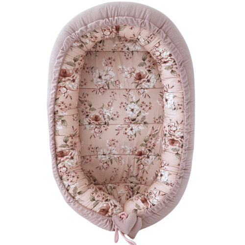 kokon niemowlęcy w kwiaty różowy