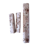 Ochraniacze na pasy i na pałąk do spacerówki różowe w kwiaty