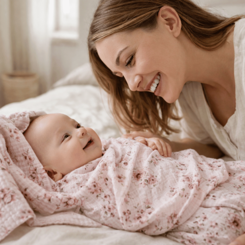 przytulanka muślinowa króliczek dla niemowlaka do spania