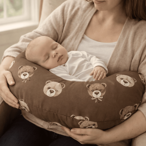 poduszka do karmienia w misie brązowa