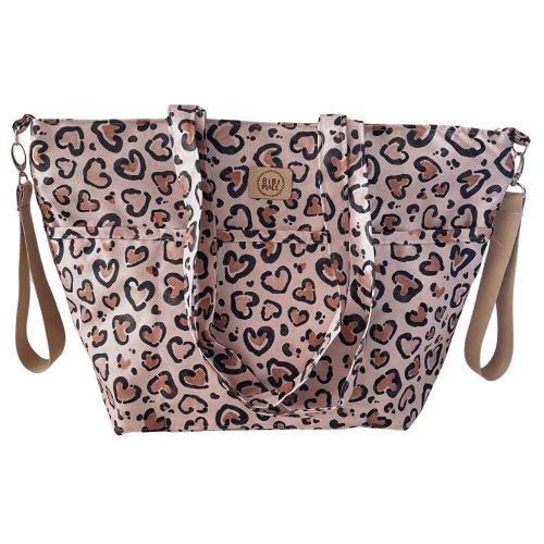 torba do wózka dziecięcego beżowa,torba dla mamy shopper w panterkę