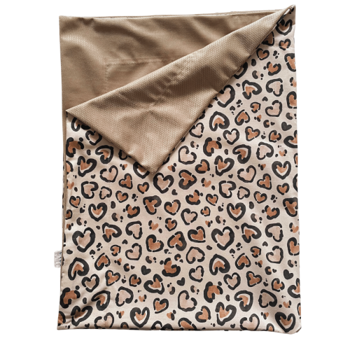 kocyk niemowlęcy w panterkę bawełna velvet