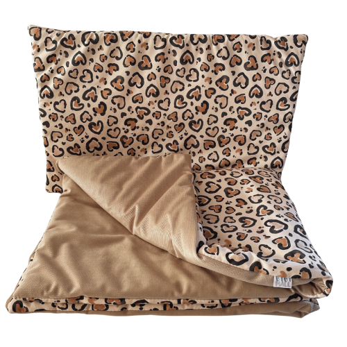 pościel dziecięca z wypełnieniem panterka beż