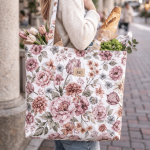 Torba zakupowa wodoodporna w kwiaty