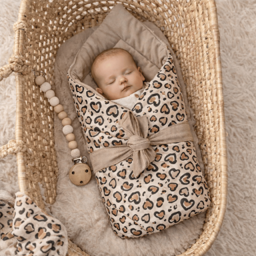 rożek dla niemowlaka w panterkę beżowy