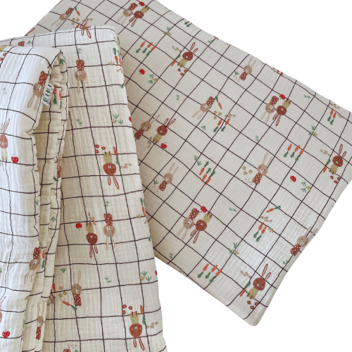 muślinowa pościel niemowlęca w króliczki