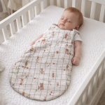 Śpiworek muślinowy do spania TOG 0.5/1.0–Króliczki beż