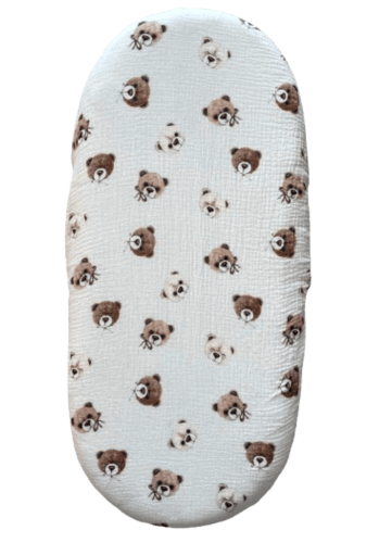 prześcieradło muślinowe do gondoli w misie