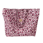 Torba zakupowa wodoodporna różowa w panterkę