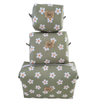 Zestaw kosmetyczek 3 sztuki stokrotki–organizer do torby i wózka