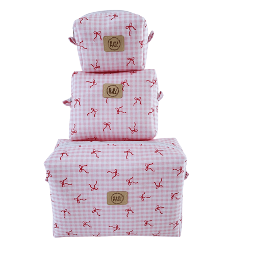 kosmetyczki w kokardki 3 pak usztywnione, wodoodporne