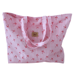 Torba shopper różowa w kokardki-torba zakupowa