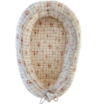 Kokon niemowęcy muślin beżowy-Króliczki na kratce