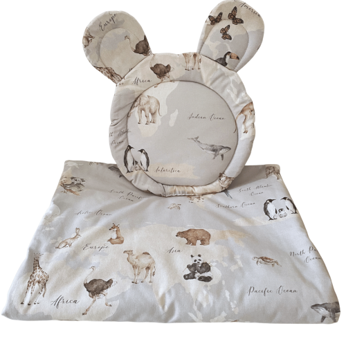 komplet do gondoli z poduszką miś