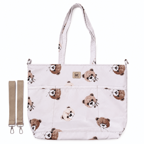 Torba do wózka dziecięcego Shopper Misie z 6 praktycznymi kieszeniami