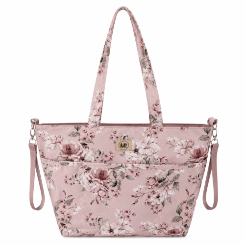 Torba do wózka Shopper Kwiaty różowa – wodoodporna torba dla mamy