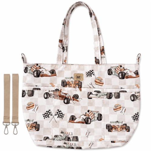 Torba do wózka dziecięcego Shopper Autka z 6 praktycznymi kieszeniami
