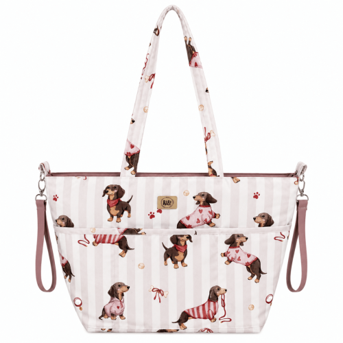 Torba do wózka shopper-Jamniczki róż