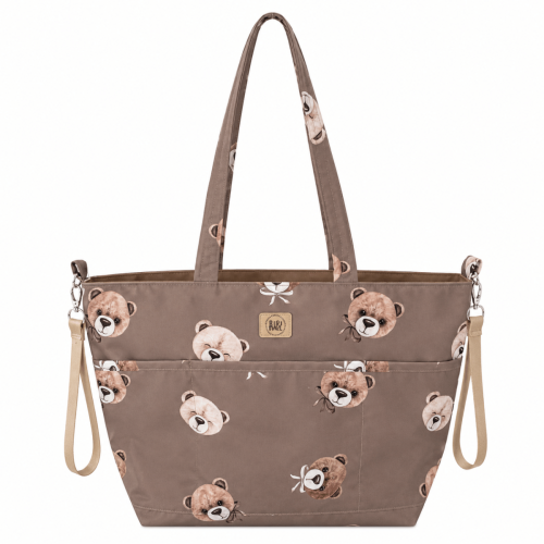 Torba do wózka Shopper Misie Brąz – pojemna wodoodporna torba dla mamy