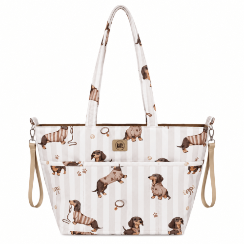 Torba do wózka shopper-Jamniczki beż 