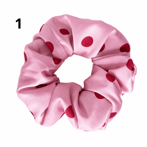 Satynowa gumka do włosów Scrunchie – różne wzory