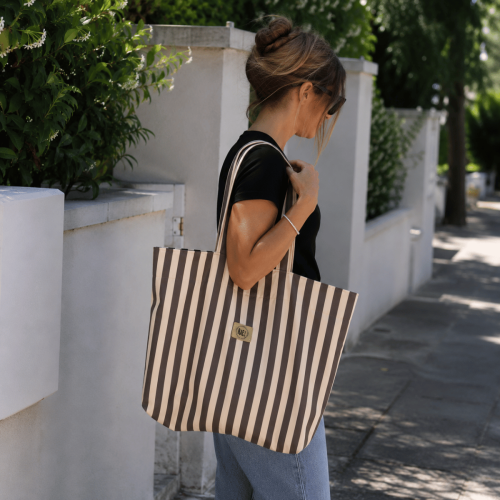 Torba shopper w paski na co dzień