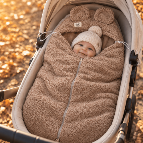 Śpiworek do gondoli dla niemowlaka–boucle karmel