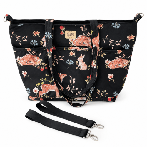 torba shopper do wózka dziecięcego czarna